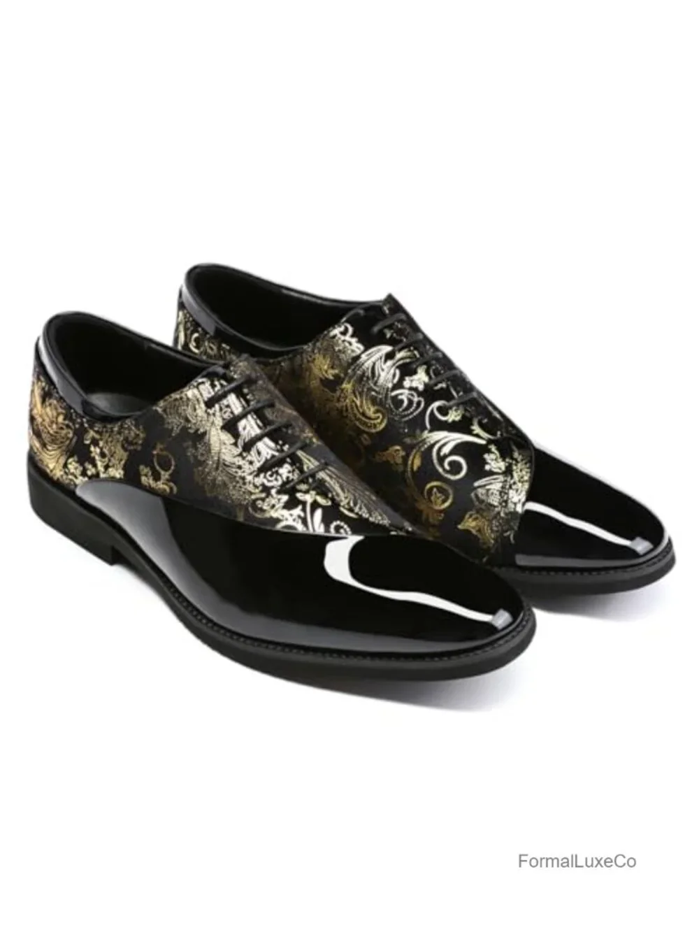 Mens Classic Formal Oxford Lace-up Patent Velvet Dress Shoes Wedding Suit Tuxedo